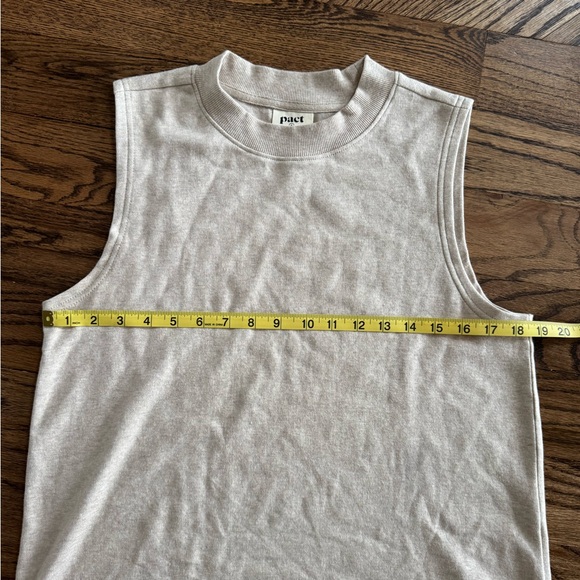 Pact Organic Cotton Mockneck Sleeveless Muscle Tee Tank Cream High Neck Ivory - Picture 3 of 6